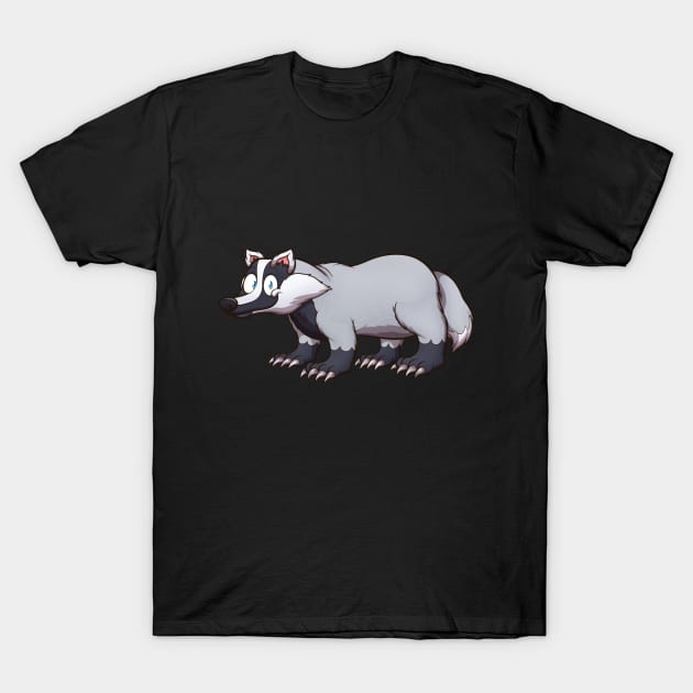 Cute Smiling Badger T-Shirt by TheMaskedTooner